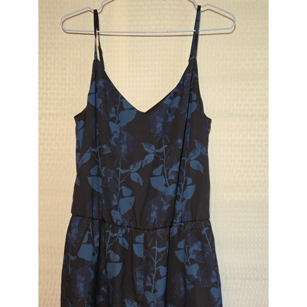 The‎ Limited Womens Black Blue Floral Sleeveless Cuffed Jumpsuit NWT